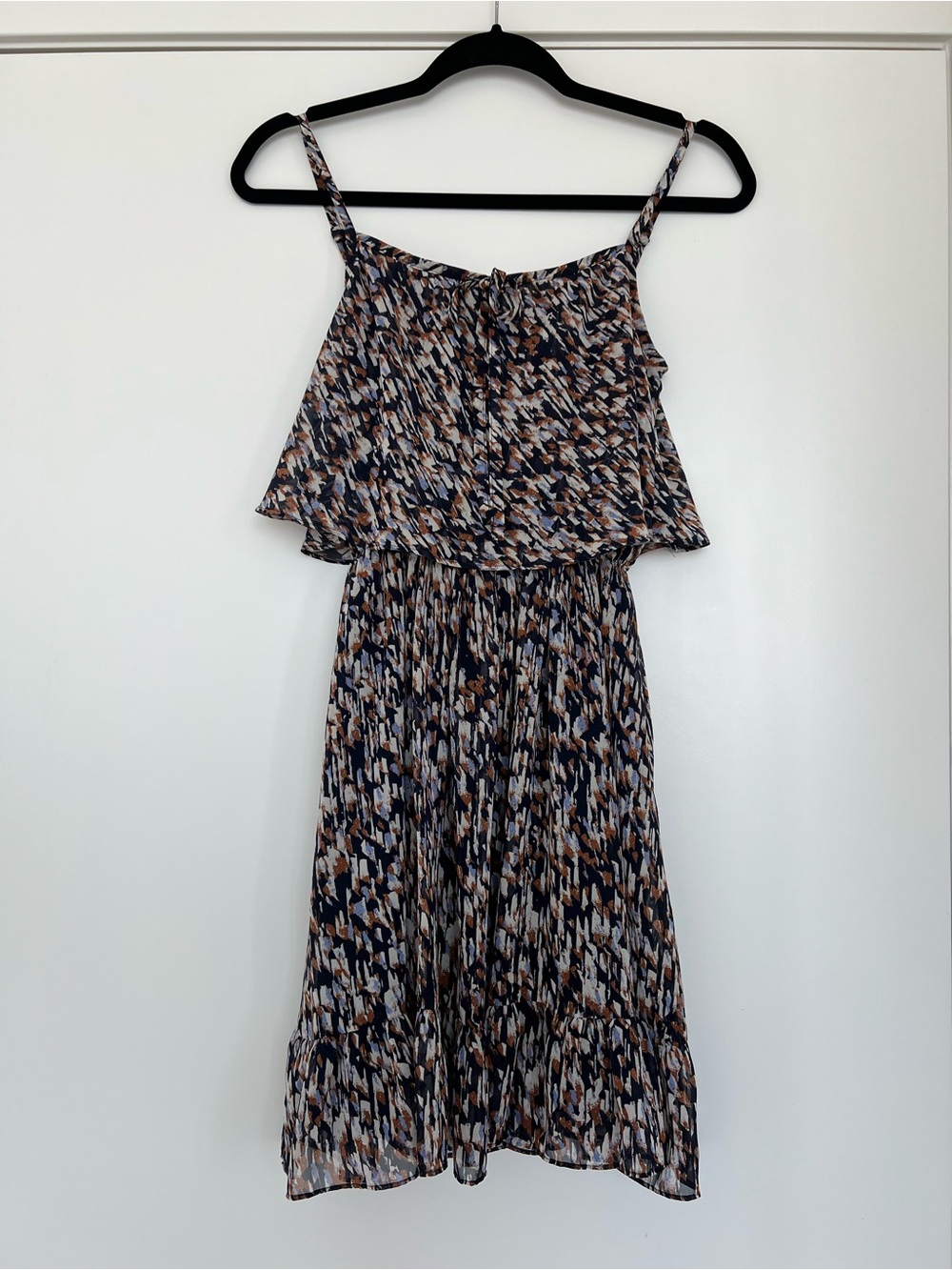 Navy Multi-Color Sleeveless Camisole Mini Sundress Small US 4